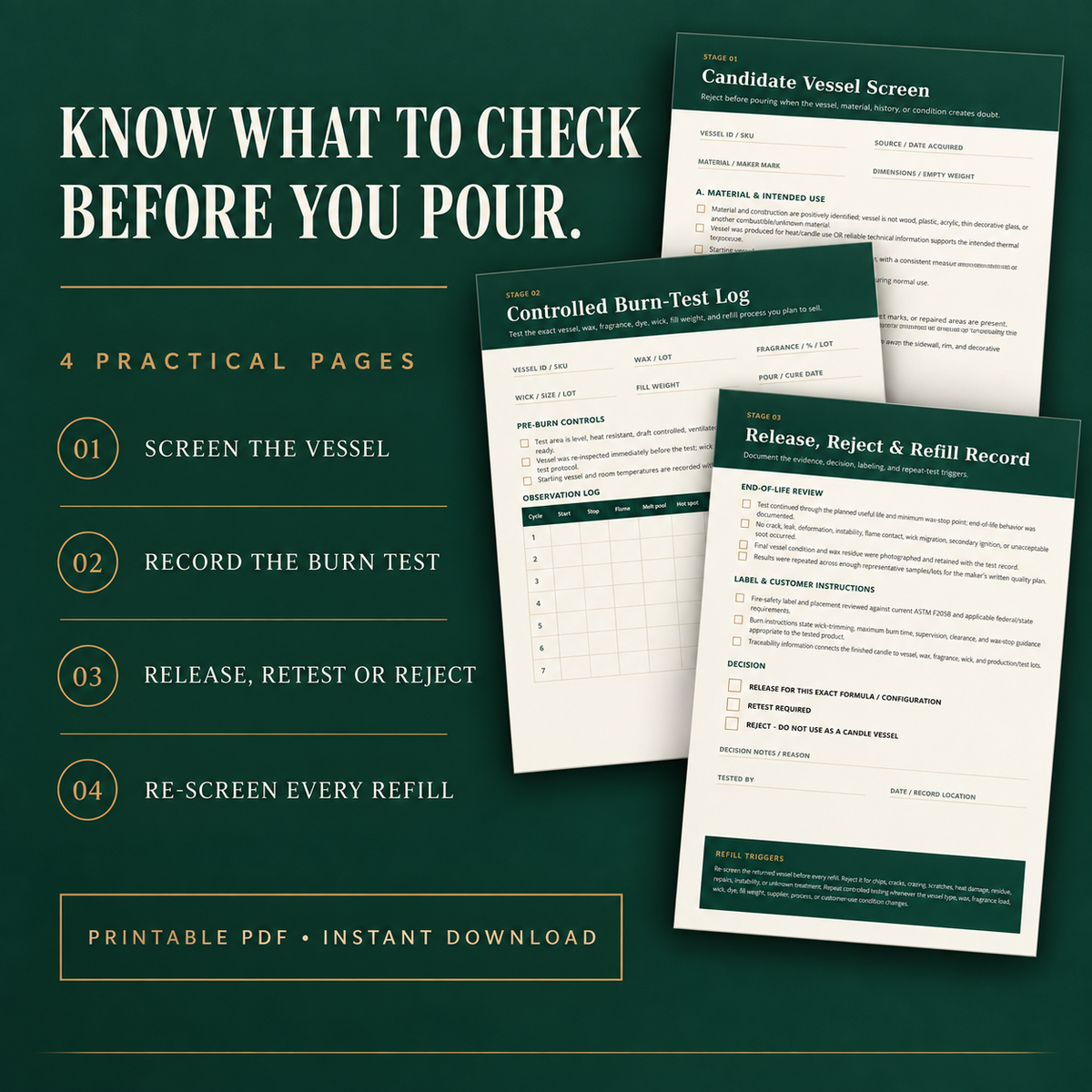 FOUND-VESSEL CANDLE SAFETY CHECKLIST