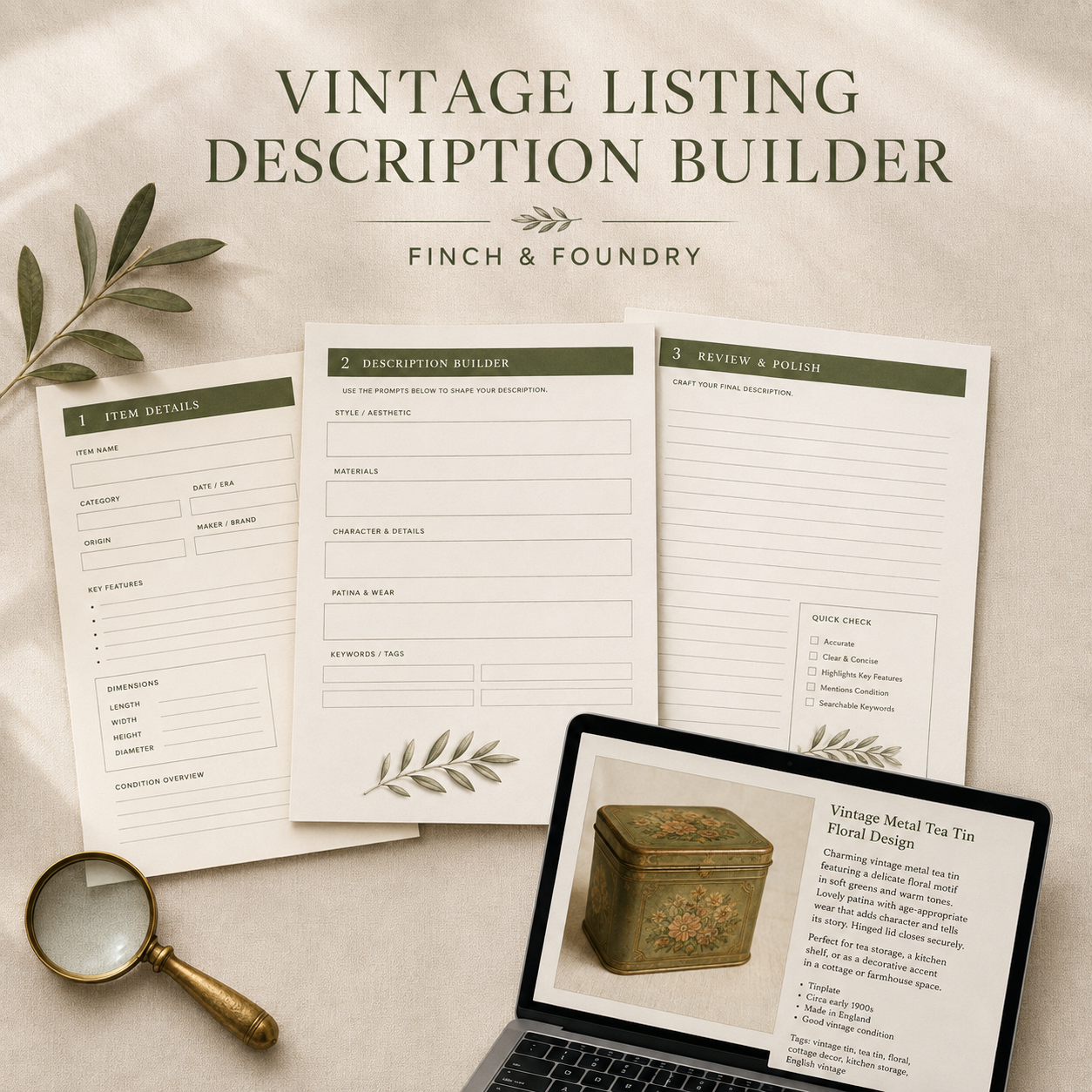 VINTAGE LISTING DESCRIPTION BUILDER