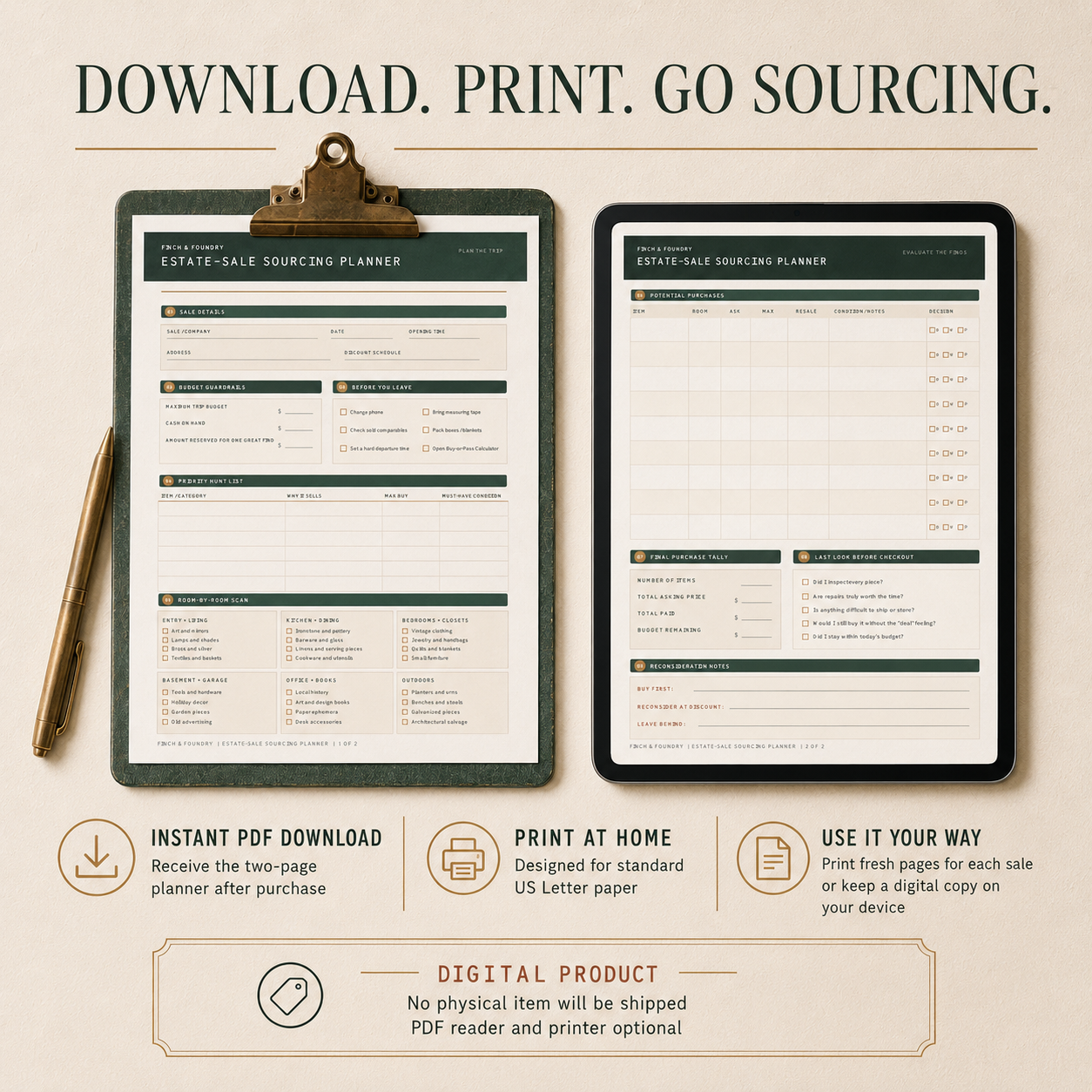 THE ESTATE SOURCING PLANNER