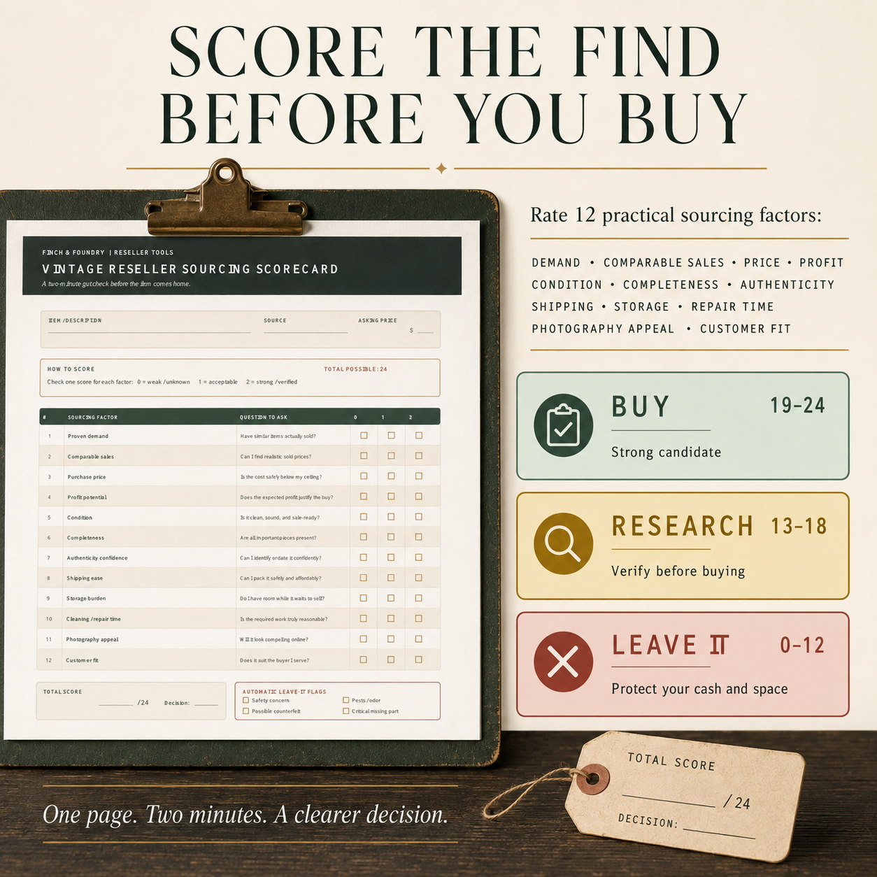 VINTAGE RESELLER SCORECARD
