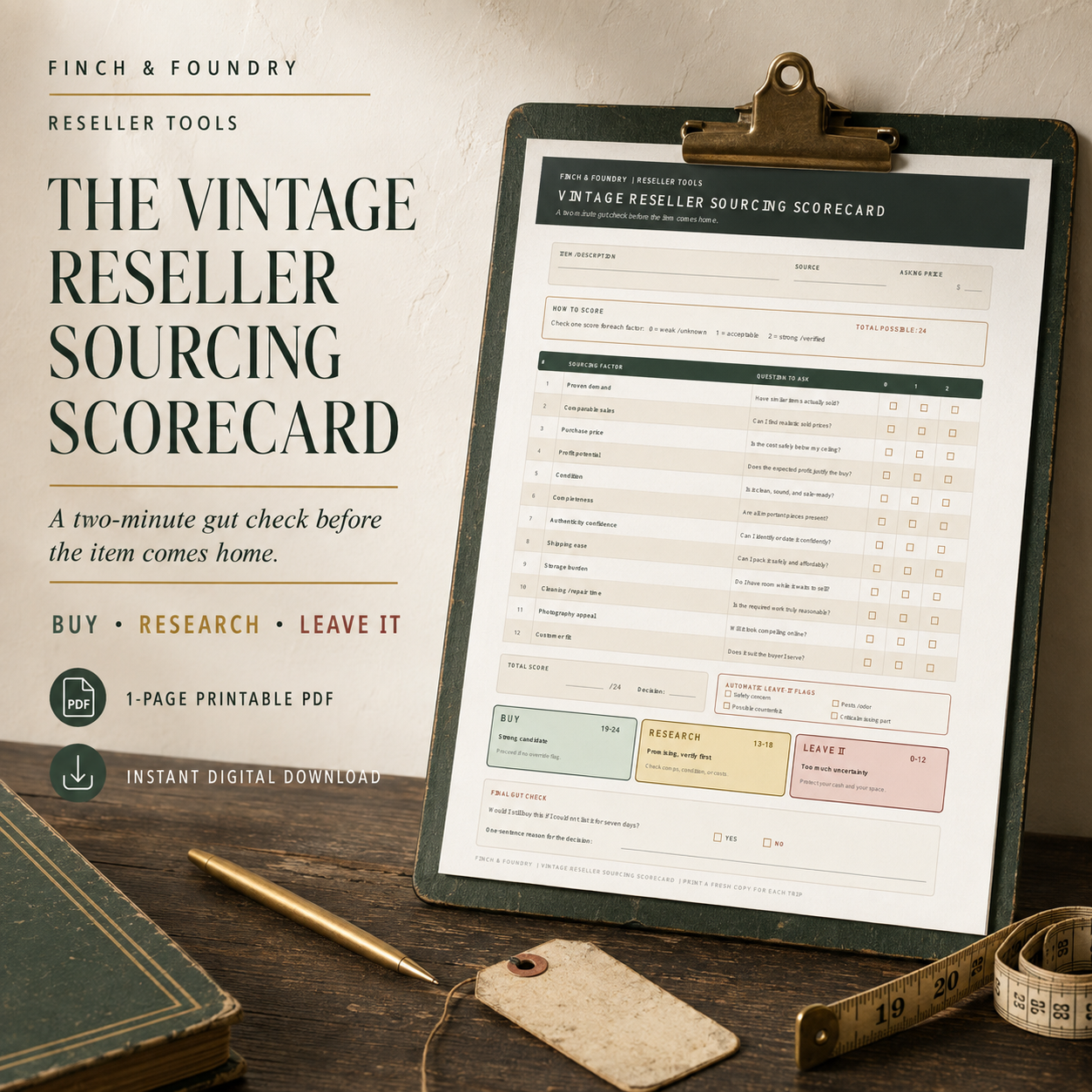 VINTAGE RESELLER SCORECARD