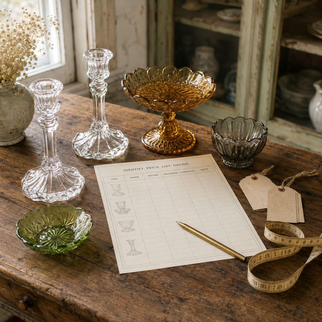 VINTAGE GLASSWARE IDENTIFICATION & PRICING QUICK GUIDE